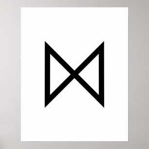 Poster Dagaz Géométrique Noir (Jour) Rune Viking