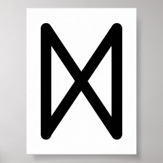 Poster DAGAZ Rune nordique (Jour, Éveil, Percée) |