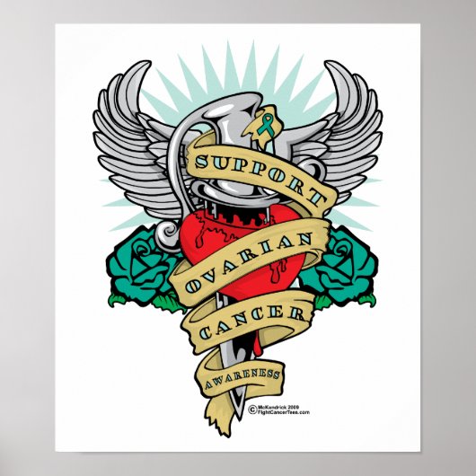 Poster Dagger du cancer de l'ovaire (Devant)