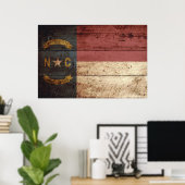 Poster Dagmar Carolina Flag on Old Wood Grain (Bureau à domicile)