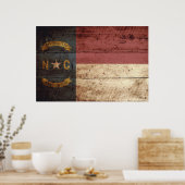 Poster Dagmar Carolina Flag on Old Wood Grain (Cuisine)