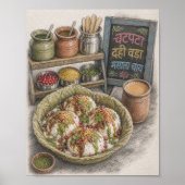 Poster Dahi Vada Chaat et Masala Chai indiens (Devant)
