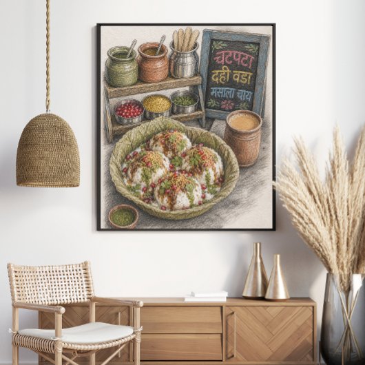 Poster Dahi Vada Chaat et Masala Chai indiens
