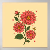 Poster Dahlia Flower (Devant)