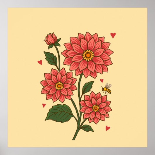 Poster Dahlia Flower (Devant)