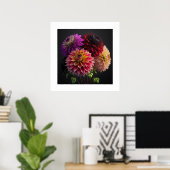 Poster Dahlia Flowers (Thuiskantoor)