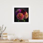 Poster Dahlia Flowers (Keuken)