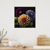 Poster Dahlia Flowers (Cuisine)