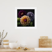 Poster Dahlia Flowers (Keuken)
