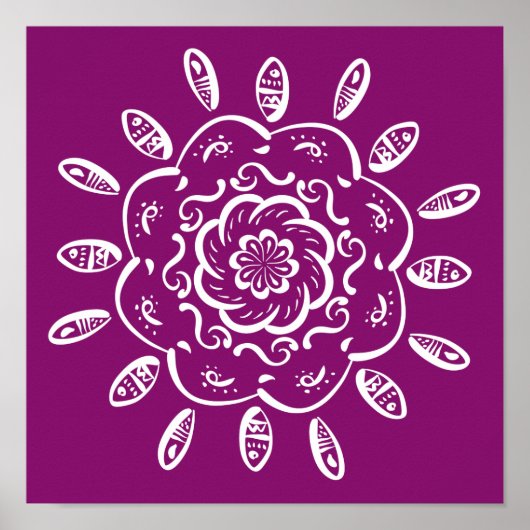 Poster Dahlia Mandala (Devant)