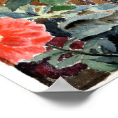 Poster Dahlias, aquarelle botanique (Coin)