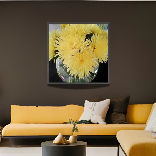 Poster dahlias jaunes -peinture
