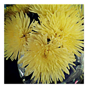 Poster dahlias jaunes -peinture