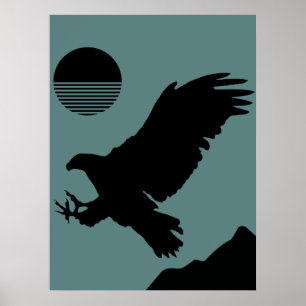 Poster d'aigle au design sauvage