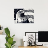 Poster d'aigle et drapeau (Bureau à domicile)
