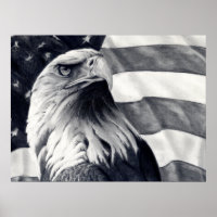 Poster d'aigle et drapeau