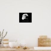 Poster d'aigle noir blanc motivationnel (Cuisine)