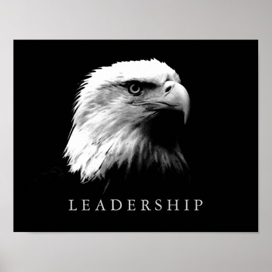 Poster d'aigle noir blanc motivationnel (Devant)