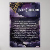 Poster Daily Devotional Purple Night Sky Pagan Prayer (Devant)