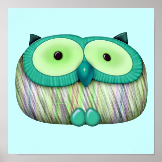 Poster dainty aqua owl (Devant)