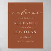 Poster Dainty Script Simple Marine Blue Mariage Welcome P (Devant)
