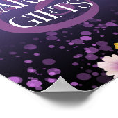 Poster Daisies Purple Glitter Wedding Cards & Gifts Sign (Coin)
