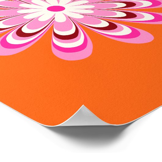 Poster Daisy 04 Orange Et Rose (Coin)