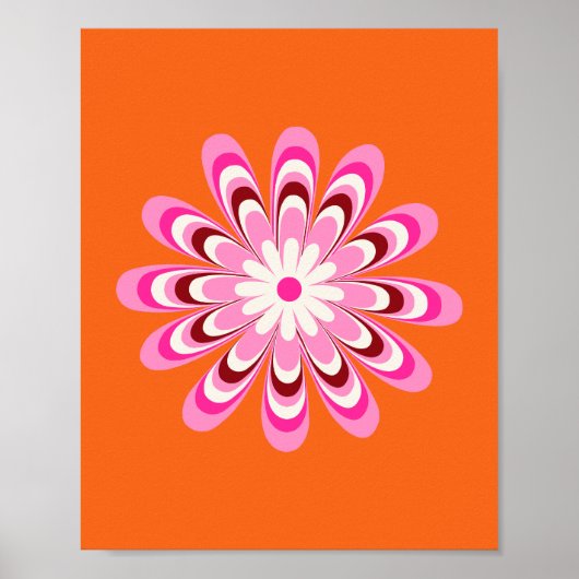 Poster Daisy 04 Orange Et Rose (Devant)