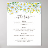 Daisy. Bar à boissons pour mariage à écriture flor
