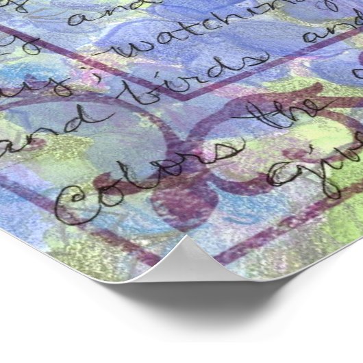 Poster Daisy Blue Hydrangea Aquarelle Fleurs (Coin)