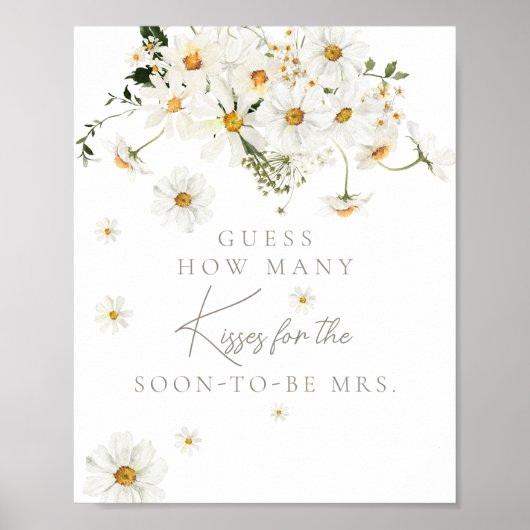 Poster Daisy Boho Fleur sauvage Jeux de baisers nuptiaux  (Devant)