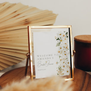 Poster Daisy Boho Fleur sauvage Moderne Bienvenue nuptial