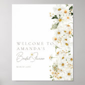 Poster Daisy Boho Fleur sauvage Moderne Bienvenue nuptial (Devant)
