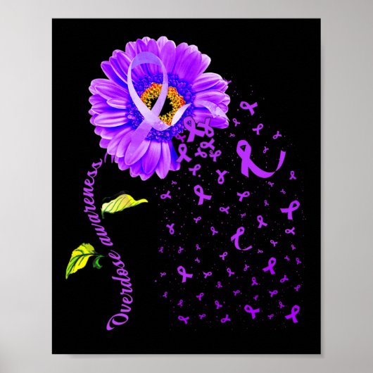 Poster Daisy Butterfly Purple Ribbon (Devant)
