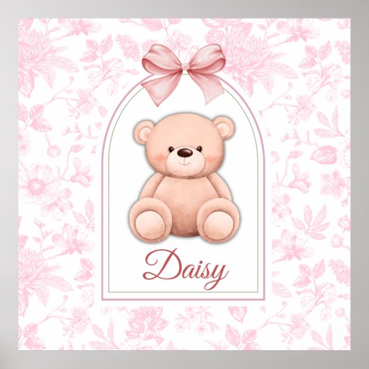 Poster Daisy | Conception personnalisée d'ours en peluche (Devant)