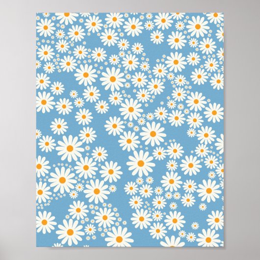 Poster Daisy Garden 02 Bleu (Devant)