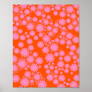 Poster Daisy Garden 07 Rose Et Orange