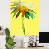 Poster Daisy Jaune moderne fleurs aquarelle art (Bureau à domicile)