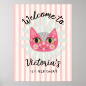Poster Daisy Kitty Visage Purr-fect fête d'anniversaire (Devant)
