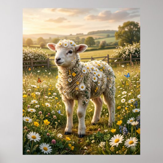 Poster Daisy Lamb Spring Pasture (Devant)