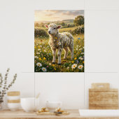 Poster Daisy Lamb Spring Pasture (Cuisine)