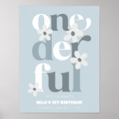 Poster Daisy Onederful moderne Boho 1er anniversaire (Devant)