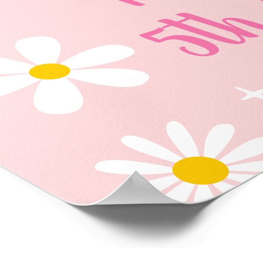 Poster Daisy Rainbow Faisons la fête Anniversaire Rétro (Coin)