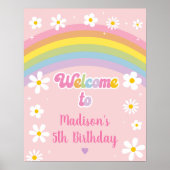 Poster Daisy Rainbow Faisons la fête Anniversaire Rétro (Devant)