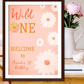 Poster Daisy Wild One premier anniversaire fille Floral