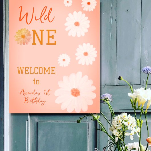 Poster Daisy Wild One premier anniversaire fille Floral