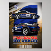 POSTER DAKAR PORSCHE 911 (Devant)