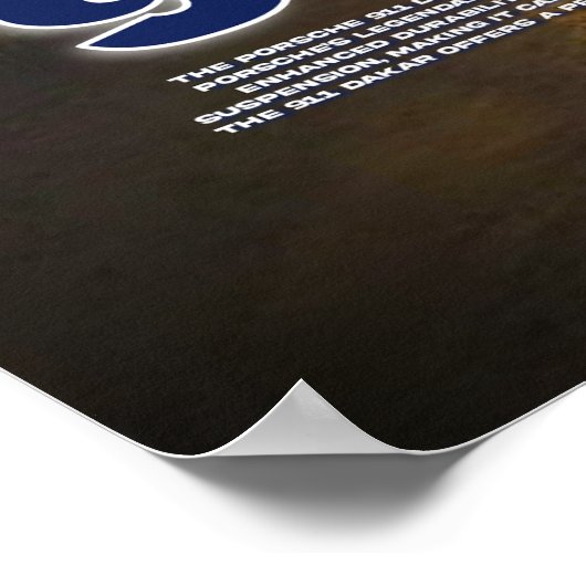 POSTER DAKAR PORSCHE 911 (Coin)