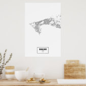 Poster Dakar, Sénégal (noir sur blanc) (Cuisine)