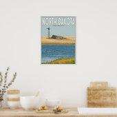 Poster Dakota du Nord - Old Farmstead - Blanc (Cuisine)